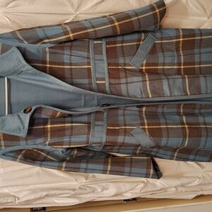 Elegant Blue Reversible Trench Coat for Women